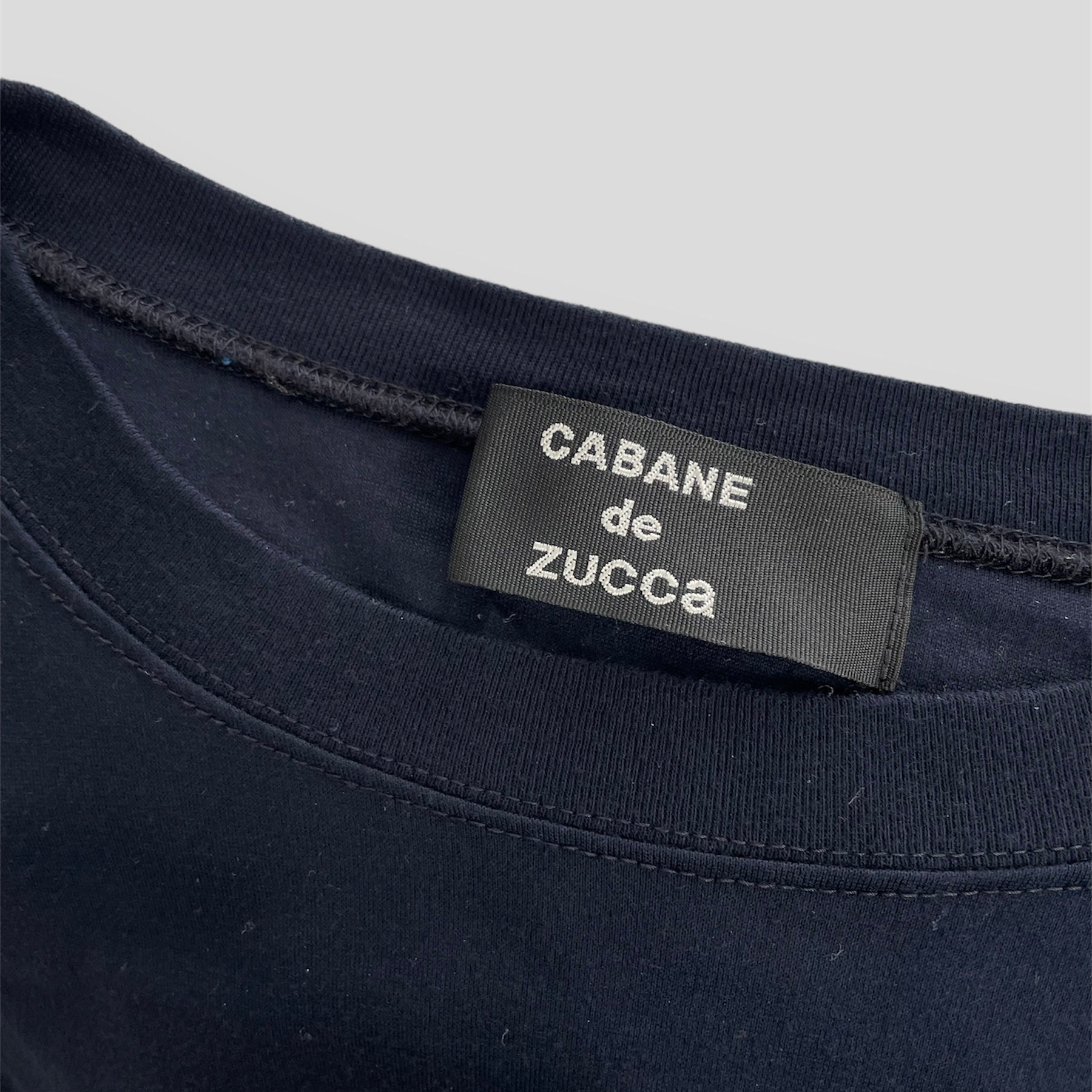 Cabane de Zucca Navy Plaid Pocket Tee - Medium