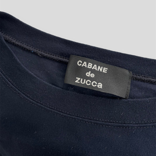 Cabane de Zucca Navy Plaid Pocket Tee - Medium