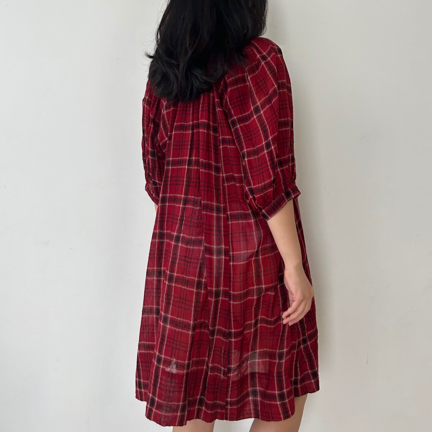 Isabel Marant Étoile Red Tartan Wool Milkmaid Dress - Small/Medium