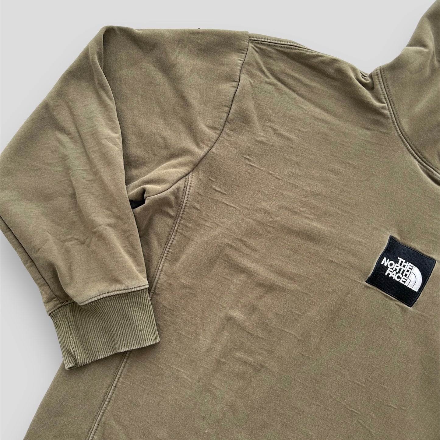 The North Face Purple Label Khaki Green Velour Lined Hoodie - Large