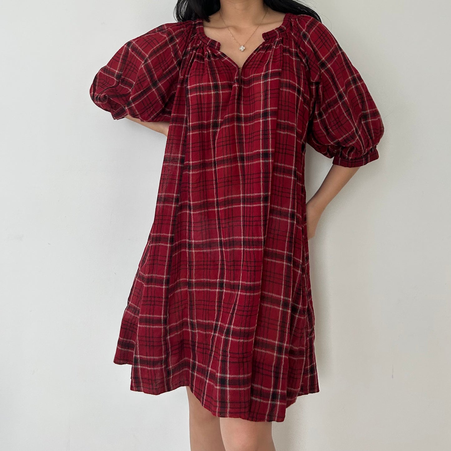 Isabel Marant Étoile Red Tartan Wool Milkmaid Dress - Small/Medium