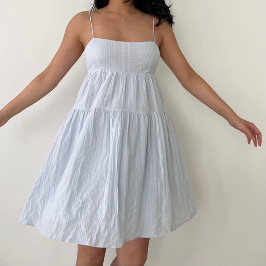 Aritzia Sunday Best Pale Blue Tiered Babydoll Dress - XX-Small/X-Small