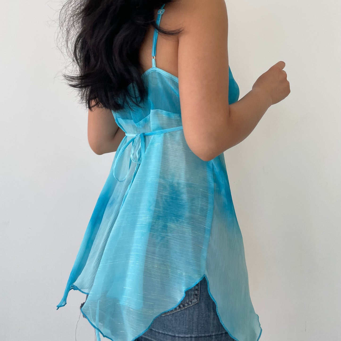 Old Label H&M Blue Gradient Sheer Fairy Tank Top - Medium/Large