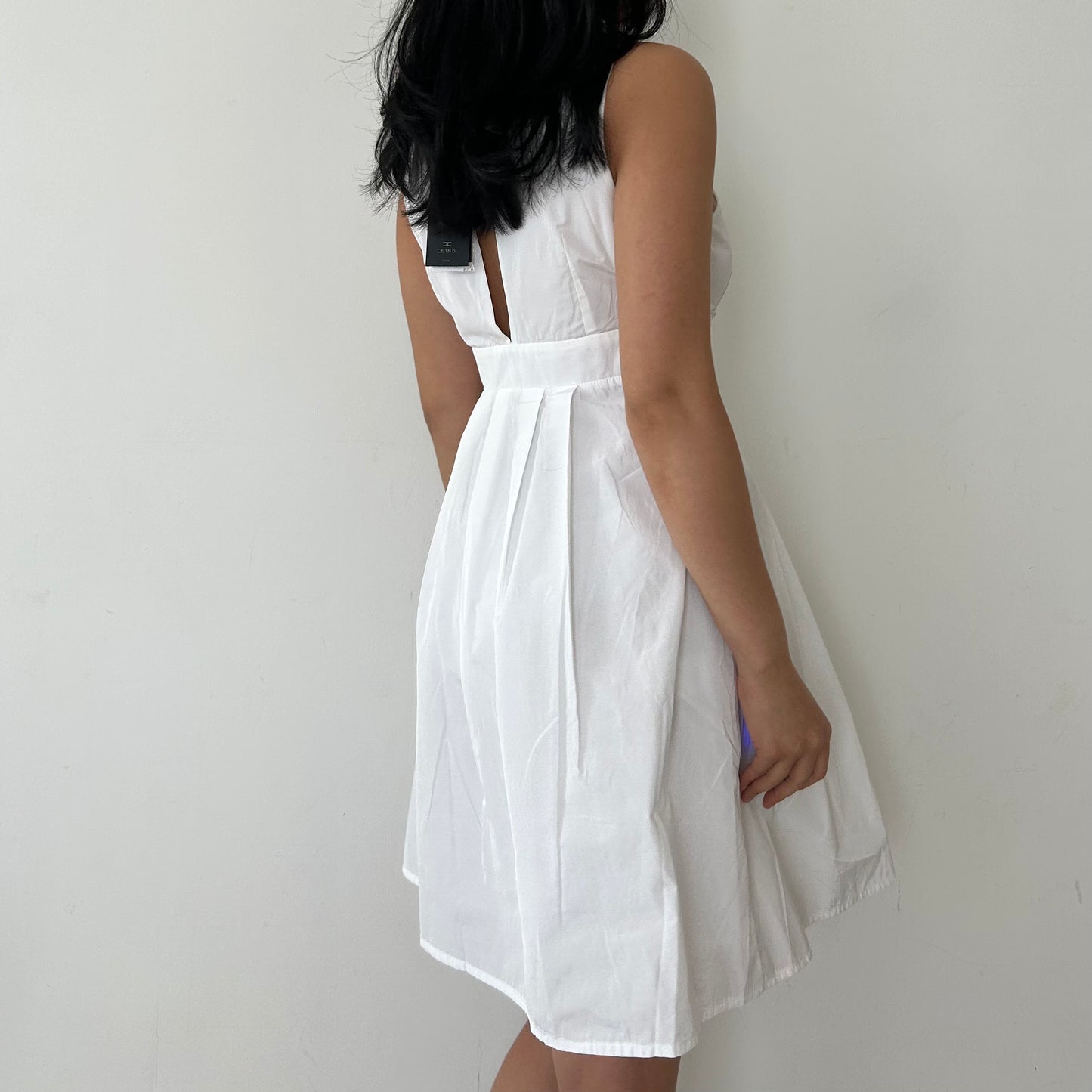 BNWT Celyn B. High Collar Sleeveless White Pleated Mini Dress - X-Small/Small