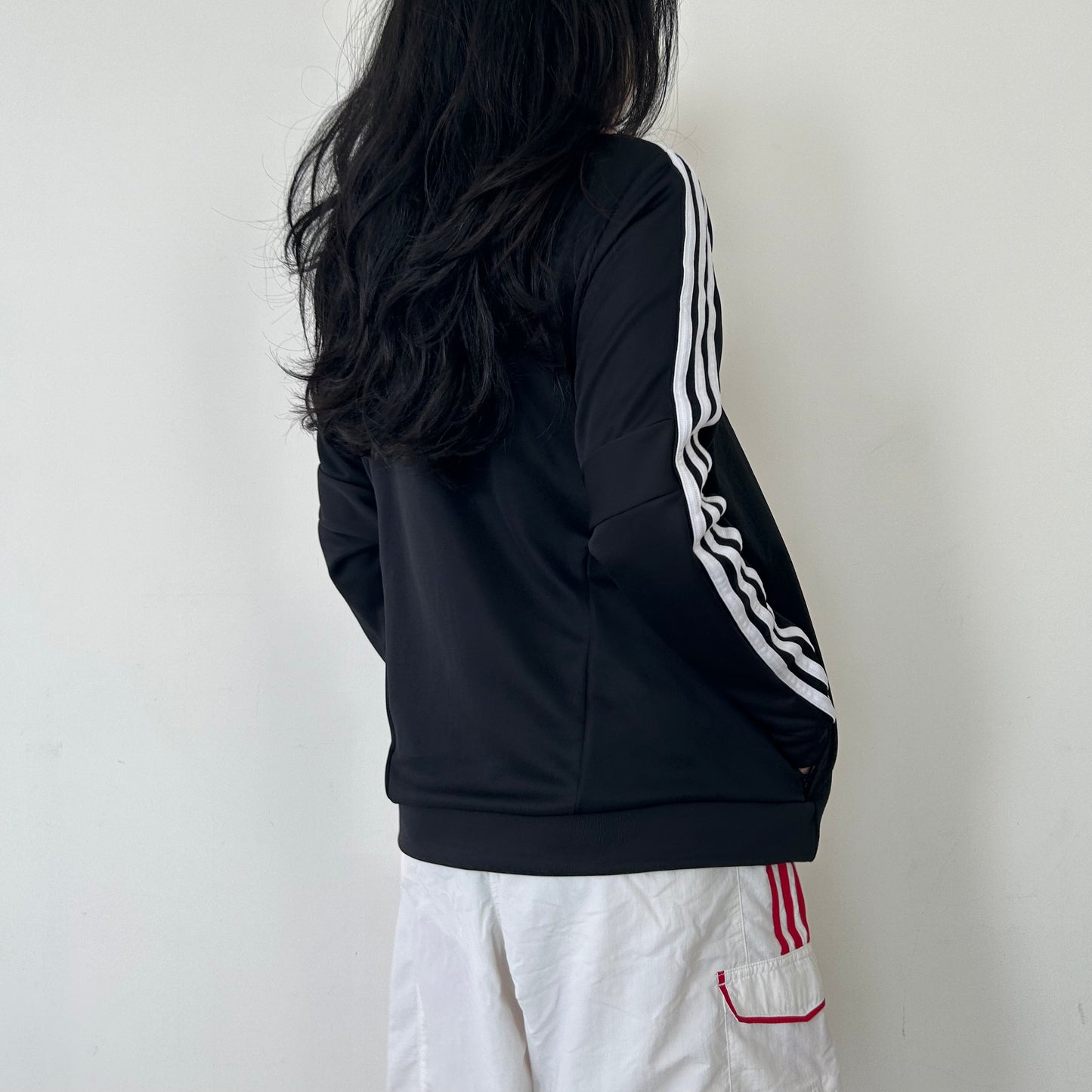 Adidas Blokette Core Black Zip Up Tracksuit Jacket - Medium