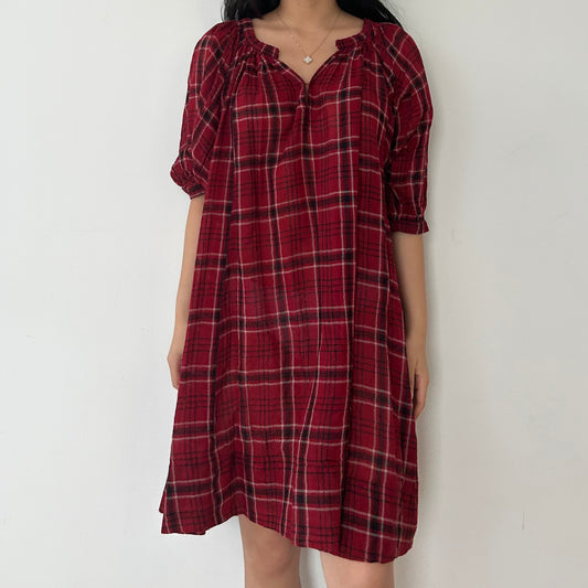 Isabel Marant Étoile Red Tartan Wool Milkmaid Dress - Small/Medium