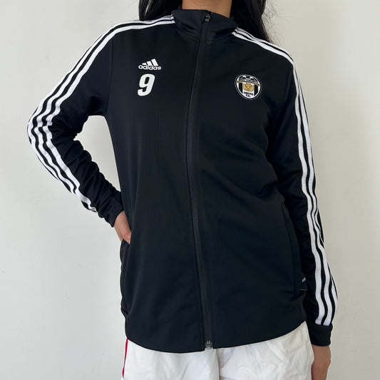 Adidas Blokette Core Black Zip Up Tracksuit Jacket - Medium