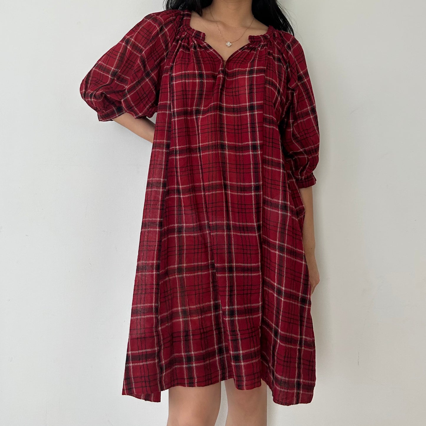 Isabel Marant Étoile Red Tartan Wool Milkmaid Dress - Small/Medium