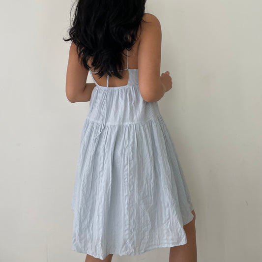 Aritzia Sunday Best Pale Blue Tiered Babydoll Dress - XX-Small/X-Small