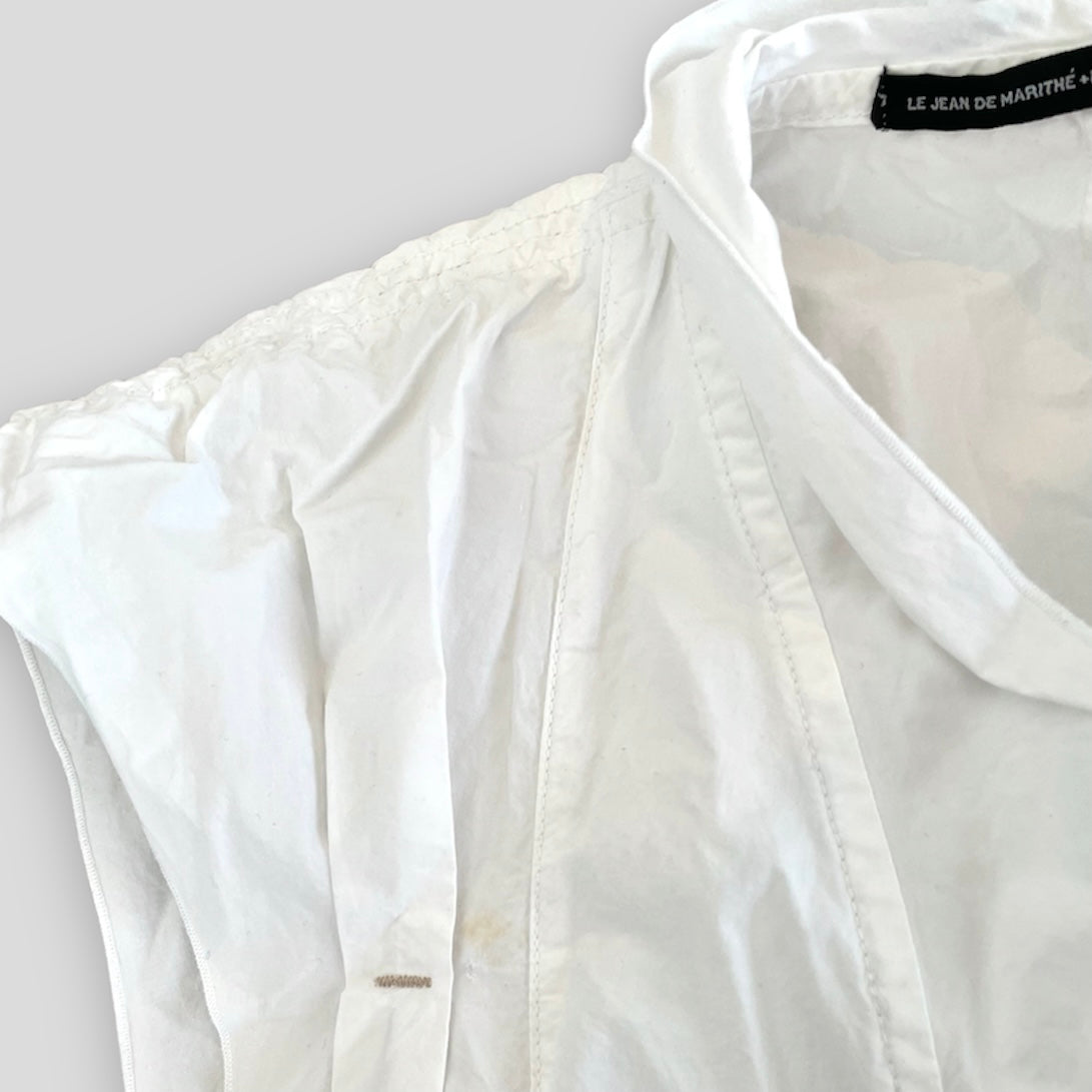 Marithé + François Girbaud White Tie Front Utility Top - Medium