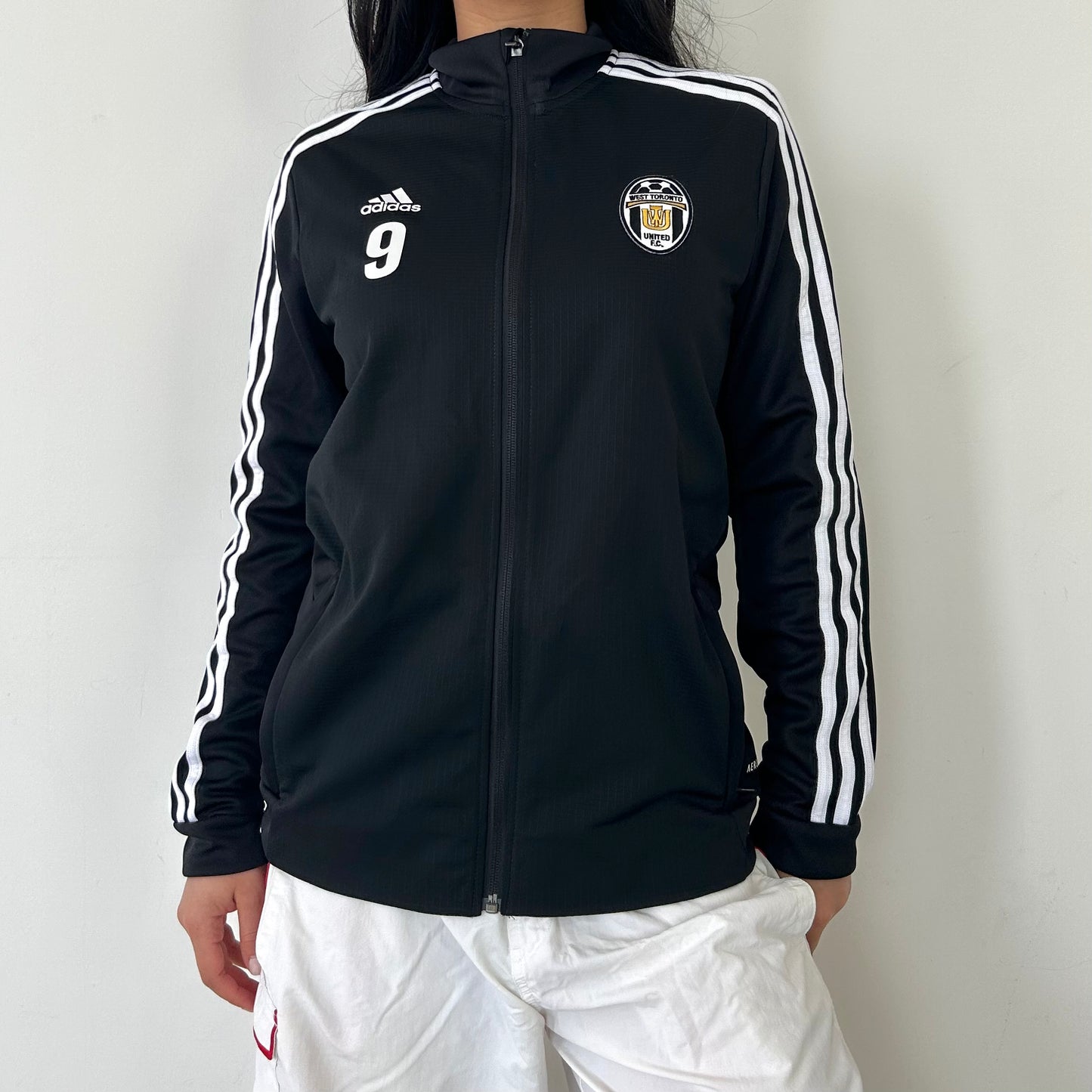 Adidas Blokette Core Black Zip Up Tracksuit Jacket - Medium