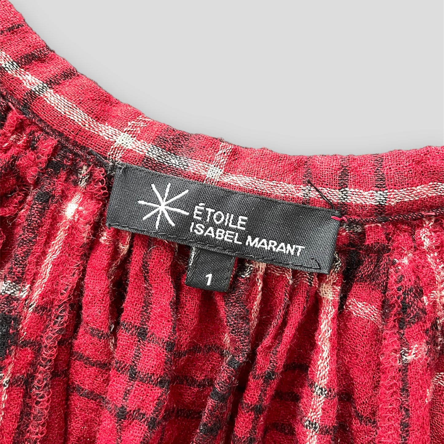 Isabel Marant Étoile Red Tartan Wool Milkmaid Dress - Small/Medium