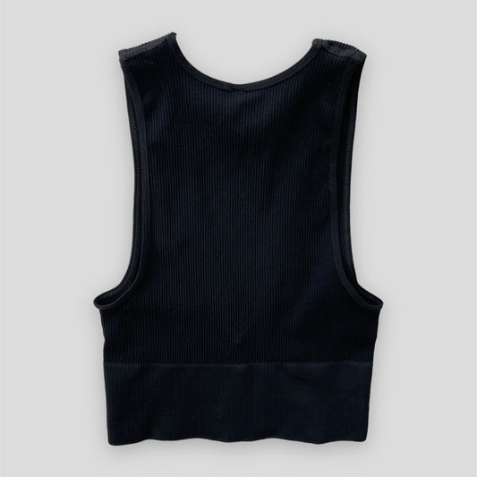 Urban Outfitters Out From Under Black Seamless Ribbed Plunge Tank Top - Small