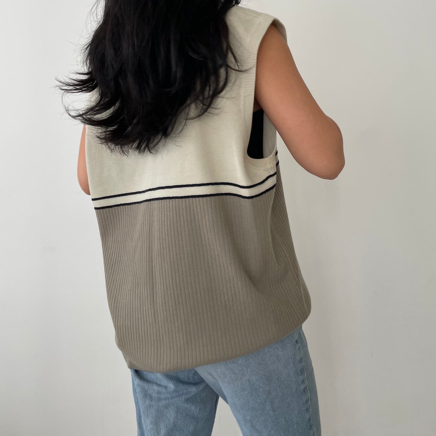 Vintage Sears Beige Sweater Vest - Large