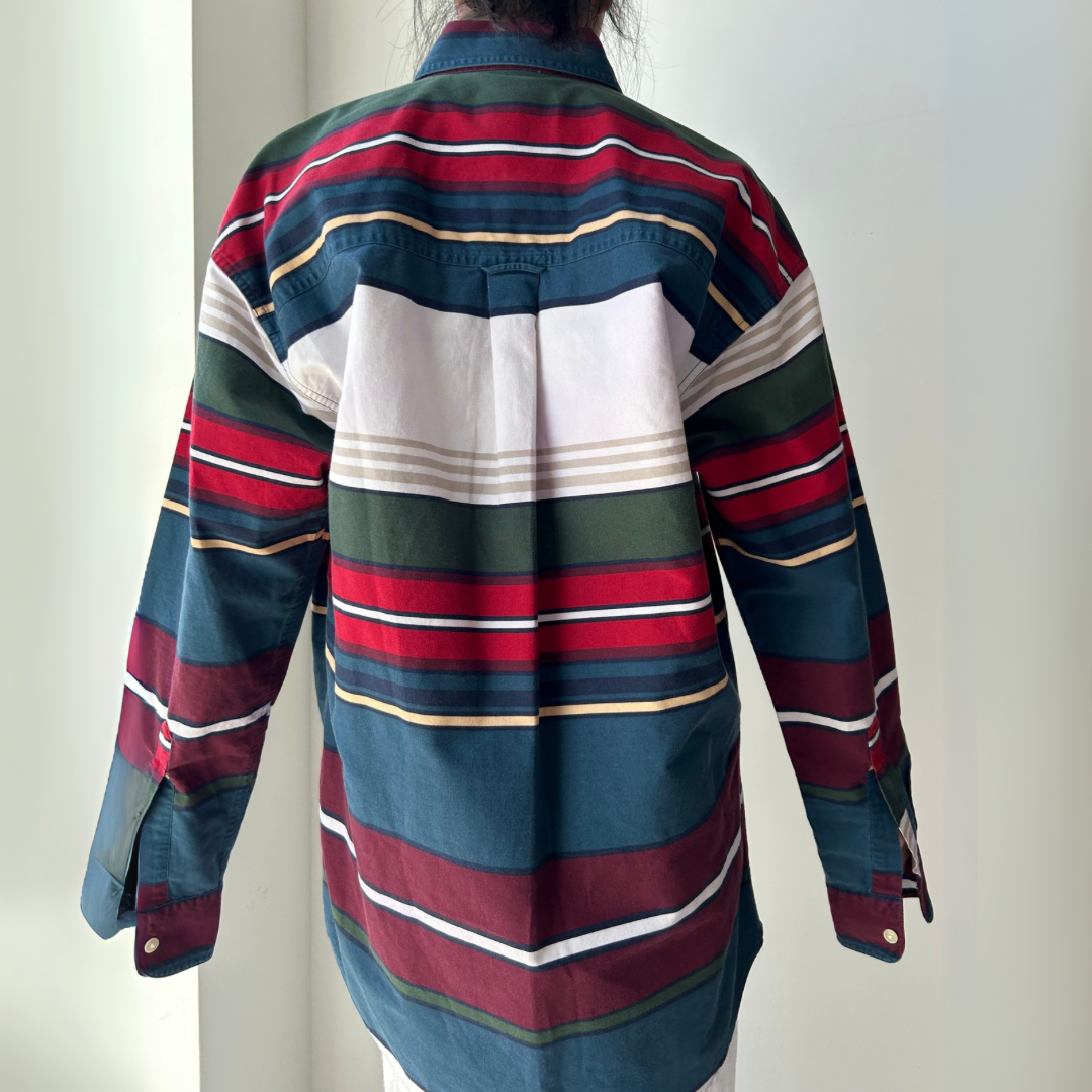 Vintage 90s Chaps Ralph Lauren Stripe Button Up Shirt - Medium