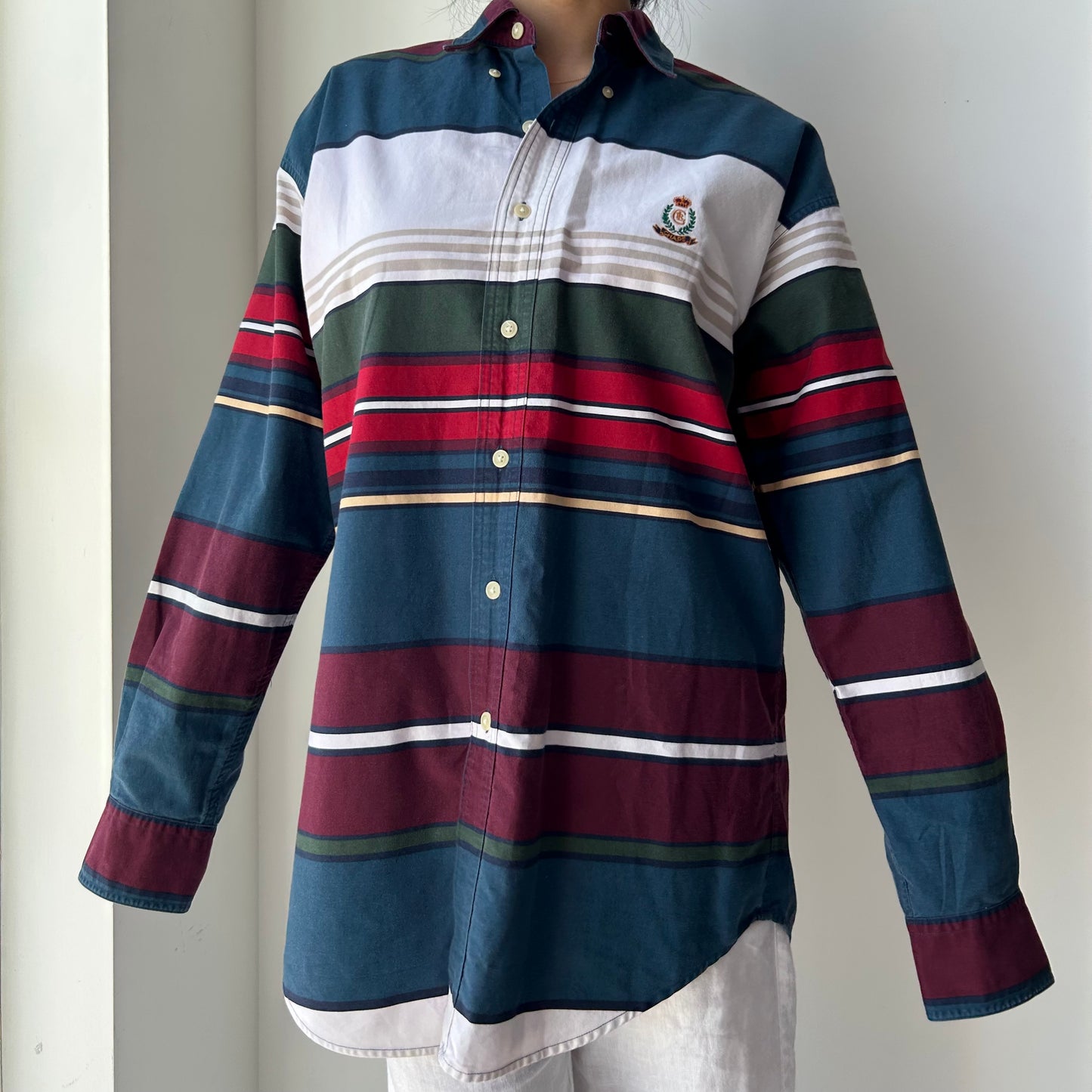 Vintage 90s Chaps Ralph Lauren Stripe Button Up Shirt - Medium
