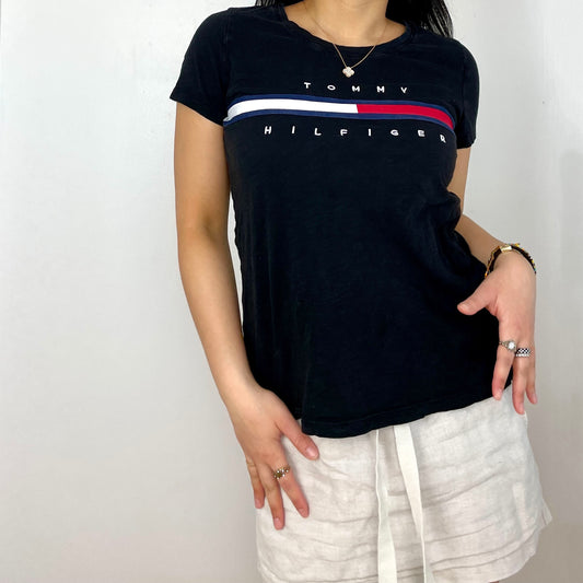 Black Tommy Hilfiger Short Sleeved Tee - Zoehify 