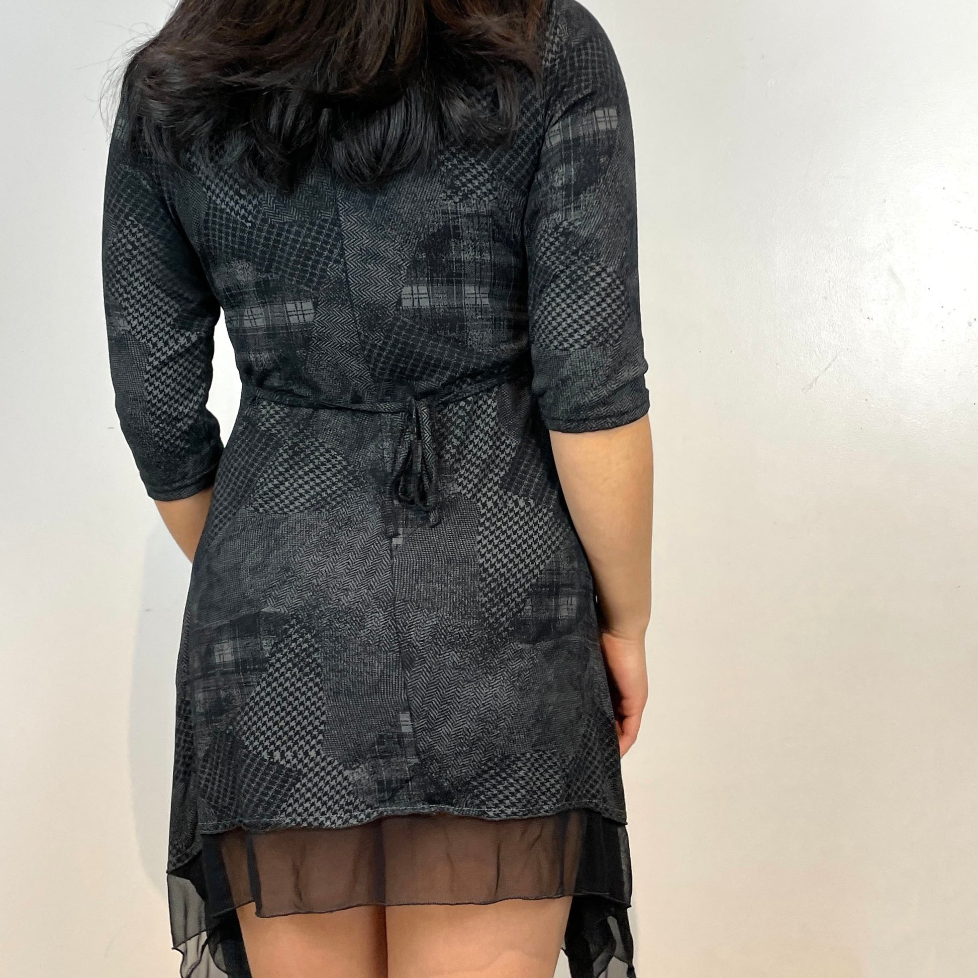 Black Lace Up Long Sleeved Tunic - Zoehify 