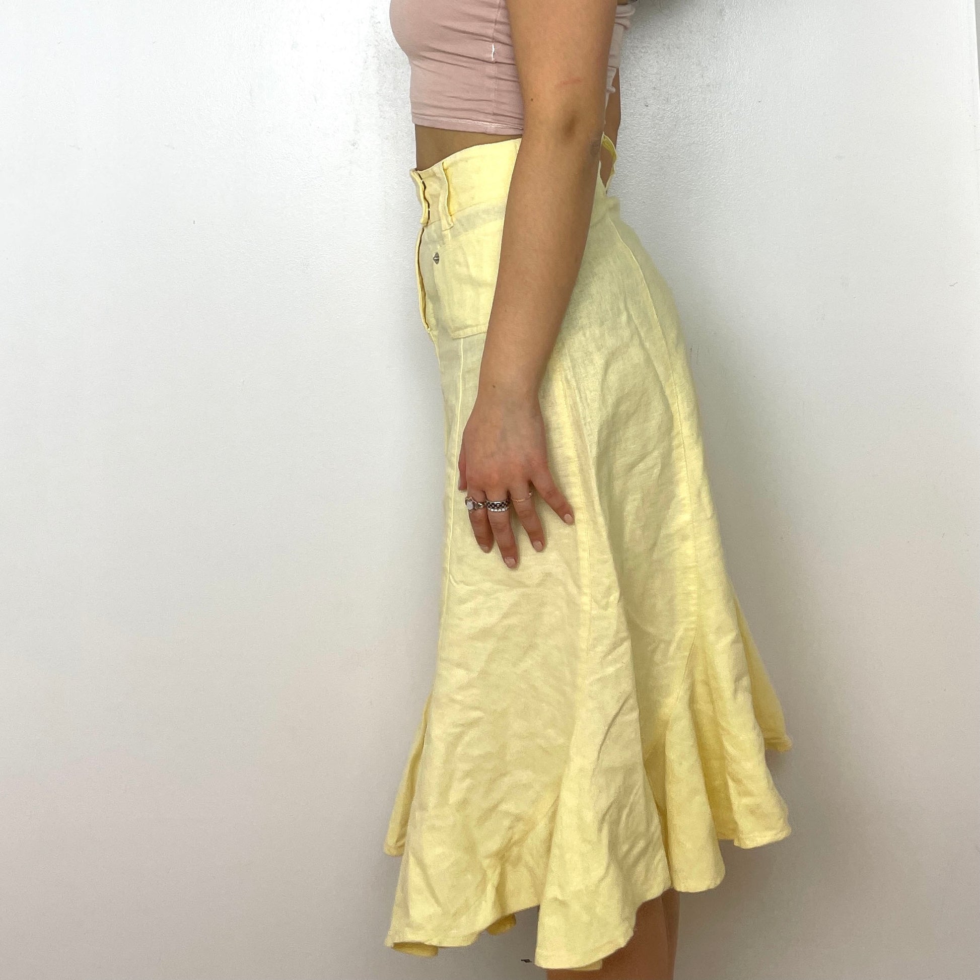 Pastel Yellow Midi Skirt - Zoehify 