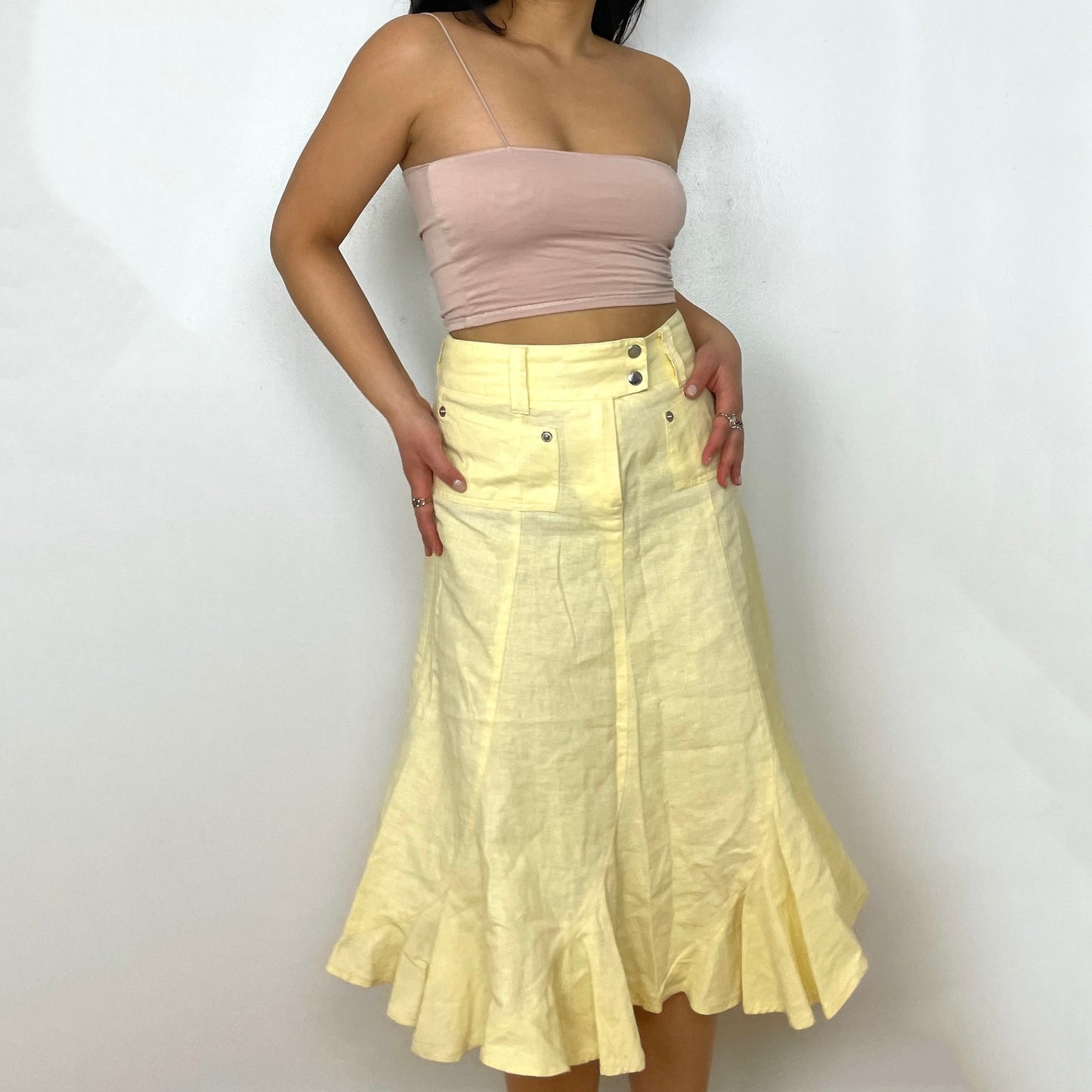 Pastel Yellow Midi Skirt - Zoehify 