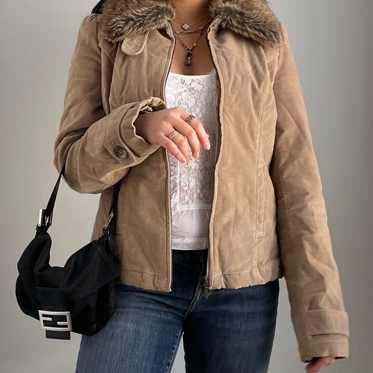 Faux Fur Collared Jacket - Zoehify 