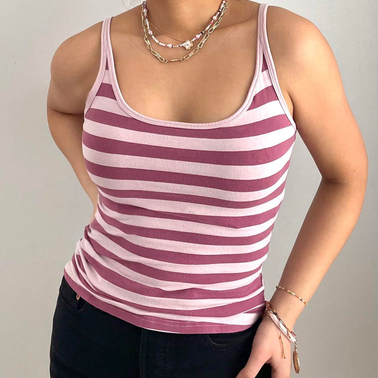 Pink Striped Tank Top - Zoehify 