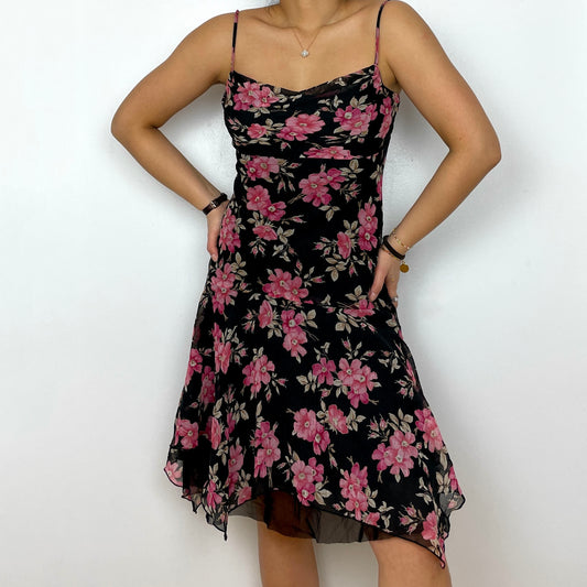 Black Midi Floral Dress - Zoehify
