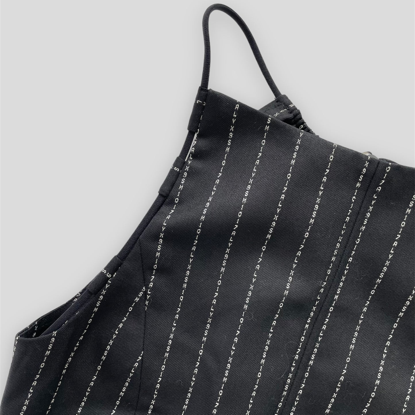 1017 ALYX 9SM Wool & Cashmere Black Pinstripe Open Back Halter Top - X-Small