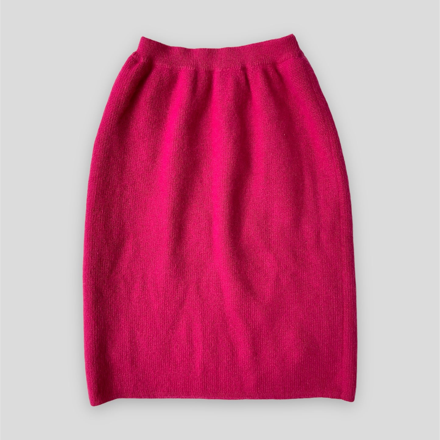 Vintage 1990s Yves Saint Laurent Hot Pink Mohair, Silk, and Wool Midi Skirt - X-Small