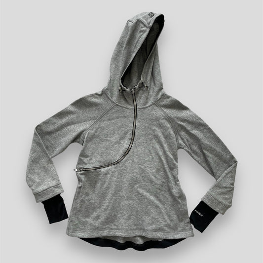 Freddy Curve Grey Asymmetrical Zip Hoodie