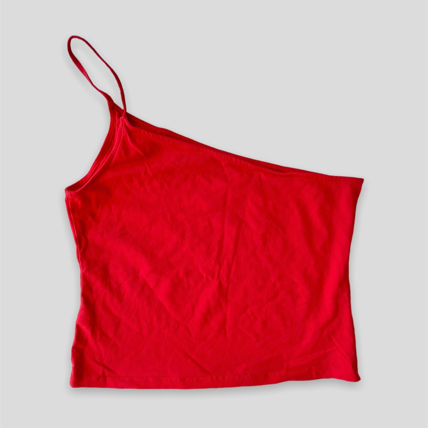 Red One Shoulder Crop Top