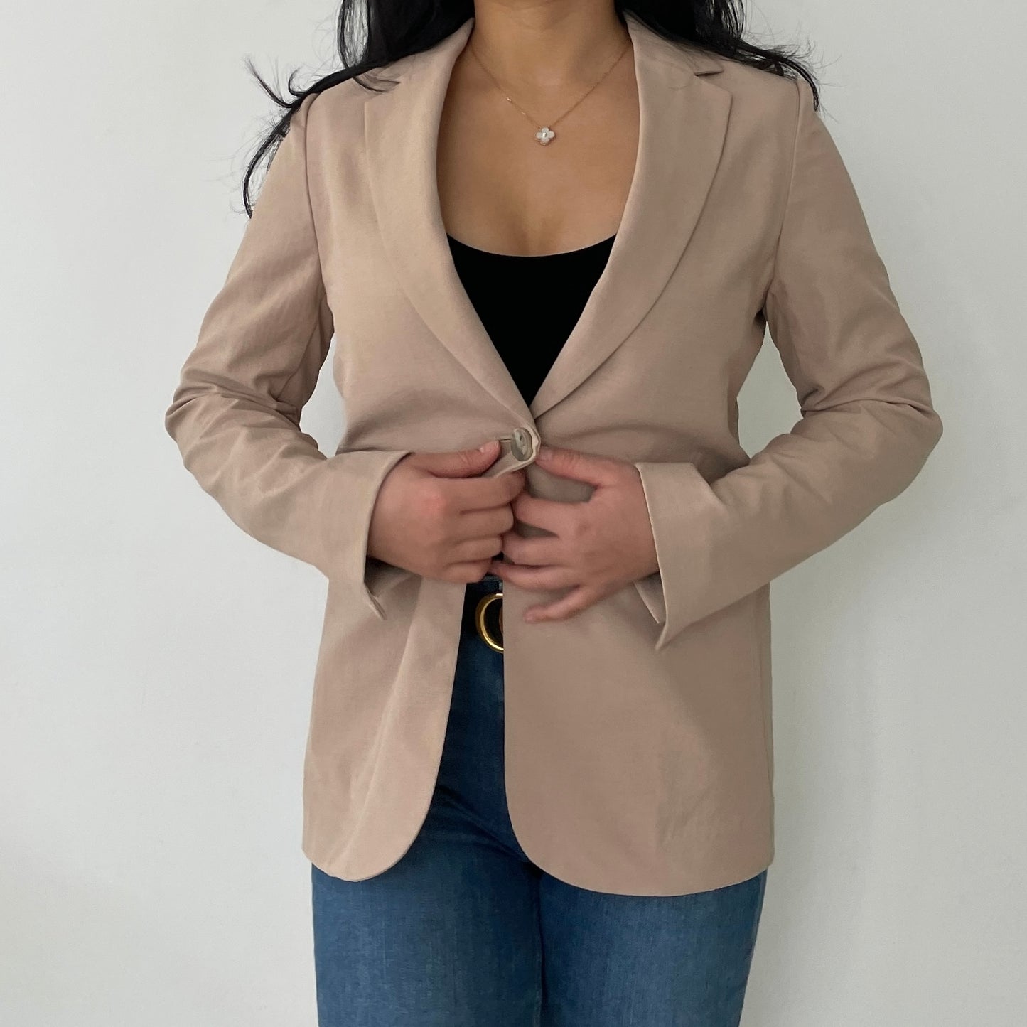 Uniqlo Beige Single Breasted Blazer - Small