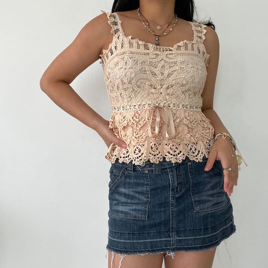 Vintage Niccolo Cheraine Blush Pink Lace Cami Top