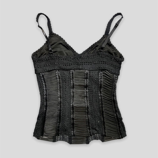 Black Beaded Crochet Top - Zoehify