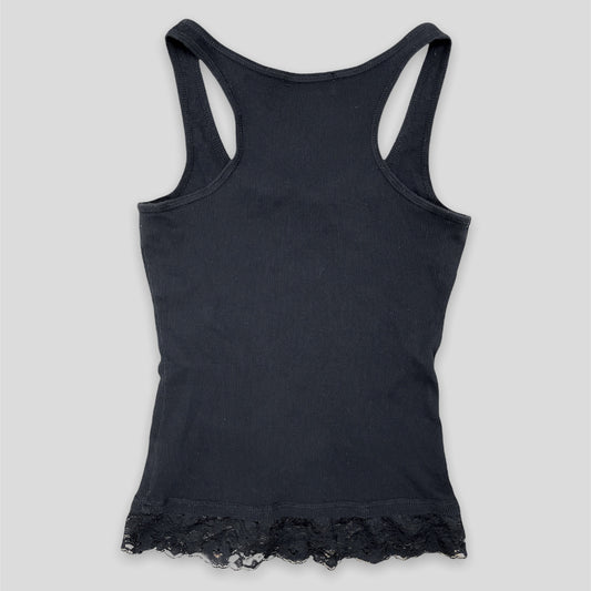 Black Lace Trim Tank - Zoehify