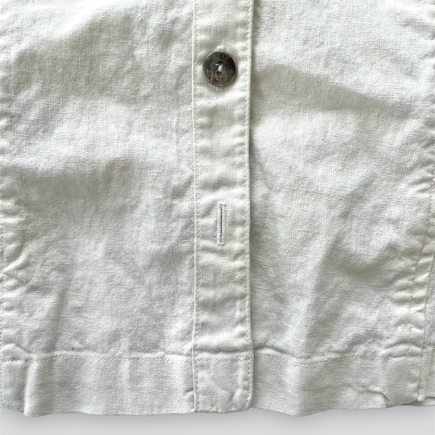 Stewart + Brown Organic White Long Sleeve Button Down Collar Blouse - X-Small/Small