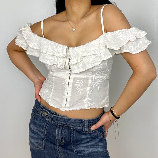 Guess White Strappy Off Shoulder Top - Zoehify