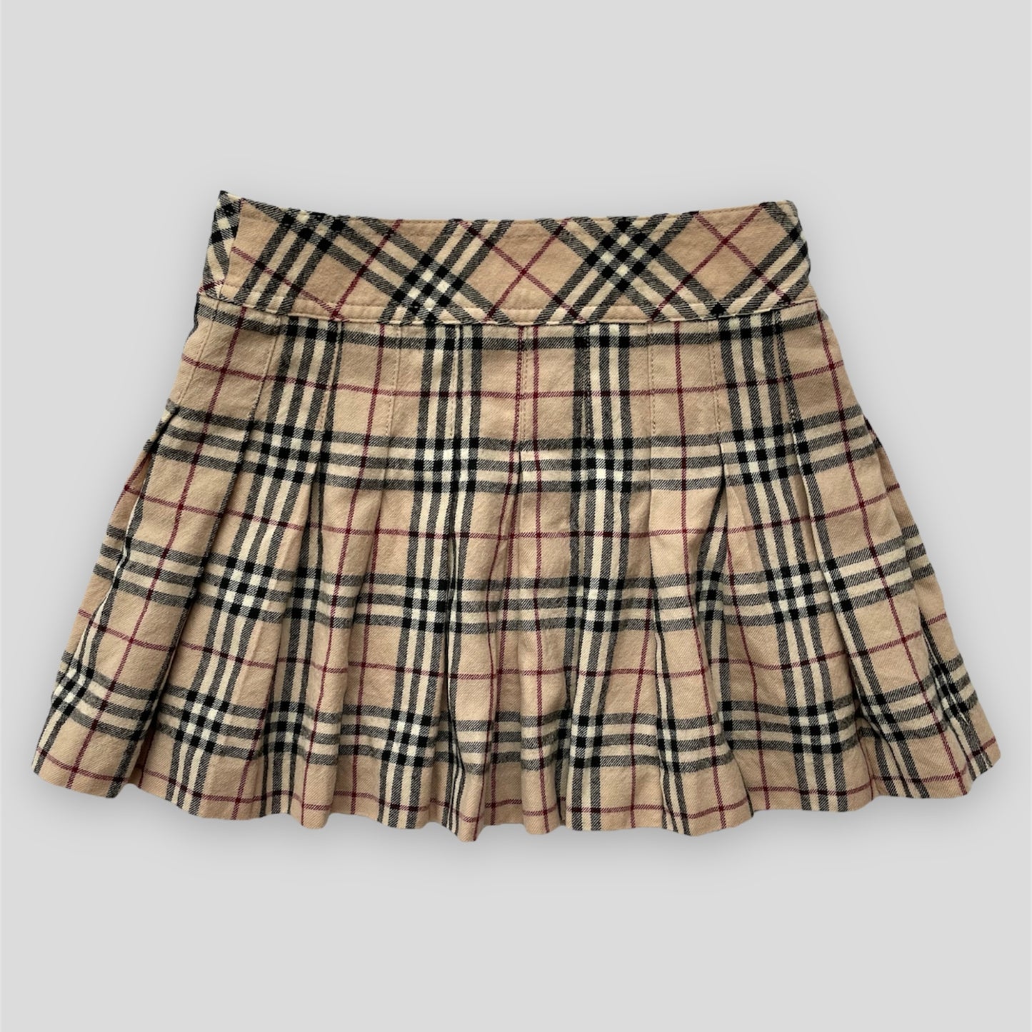 Vintage Burberry Nova Check Pleated Mini Skirt