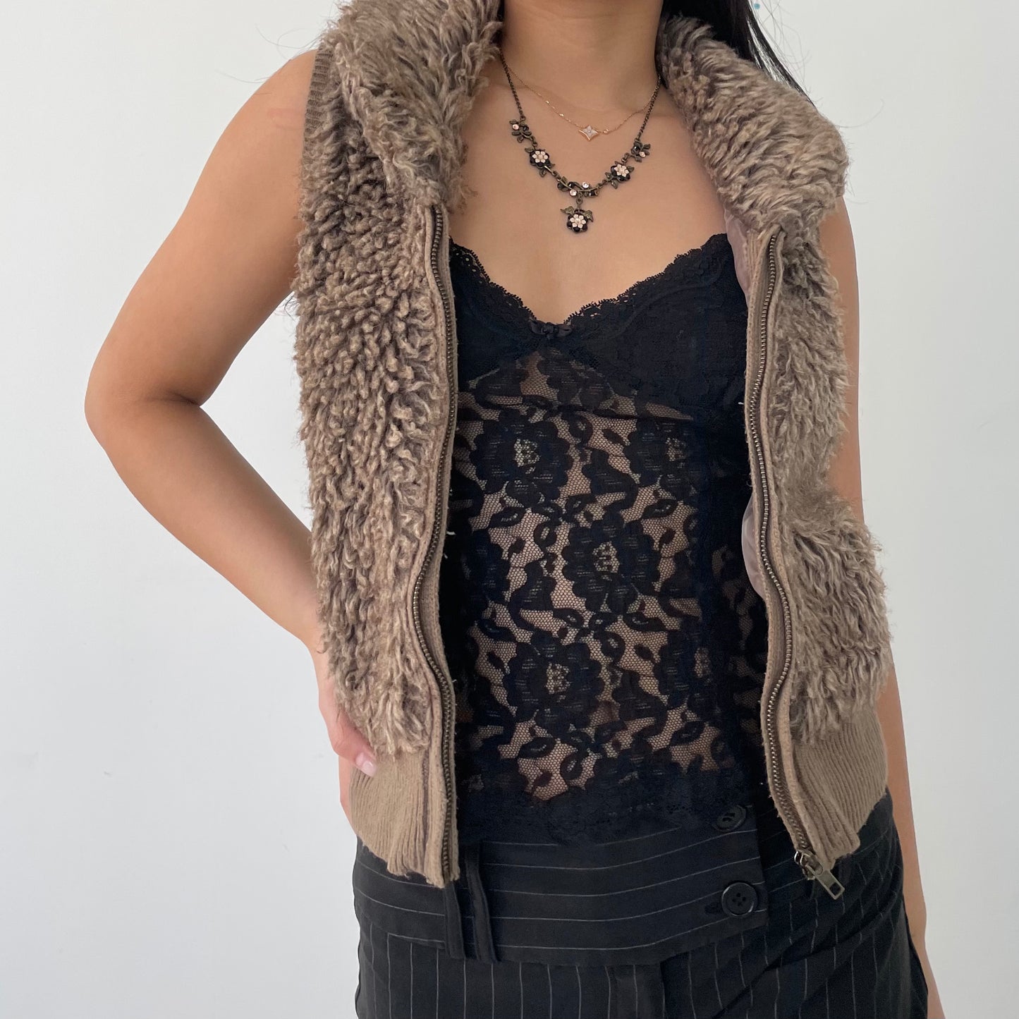 Arizona Jean Co. Brown Faux Fur Vest - Small