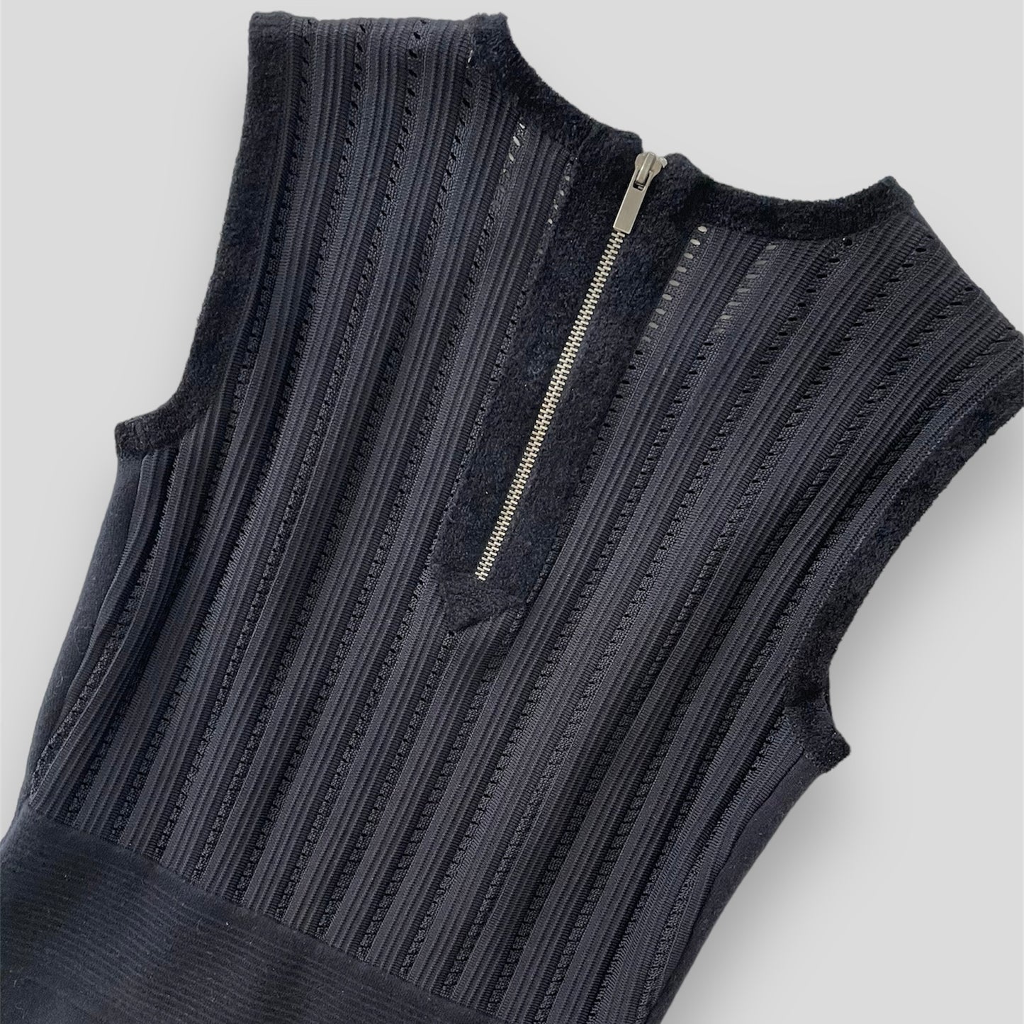 Diane Von Furstenberg Navy Knit Sleeveless Dress - Small