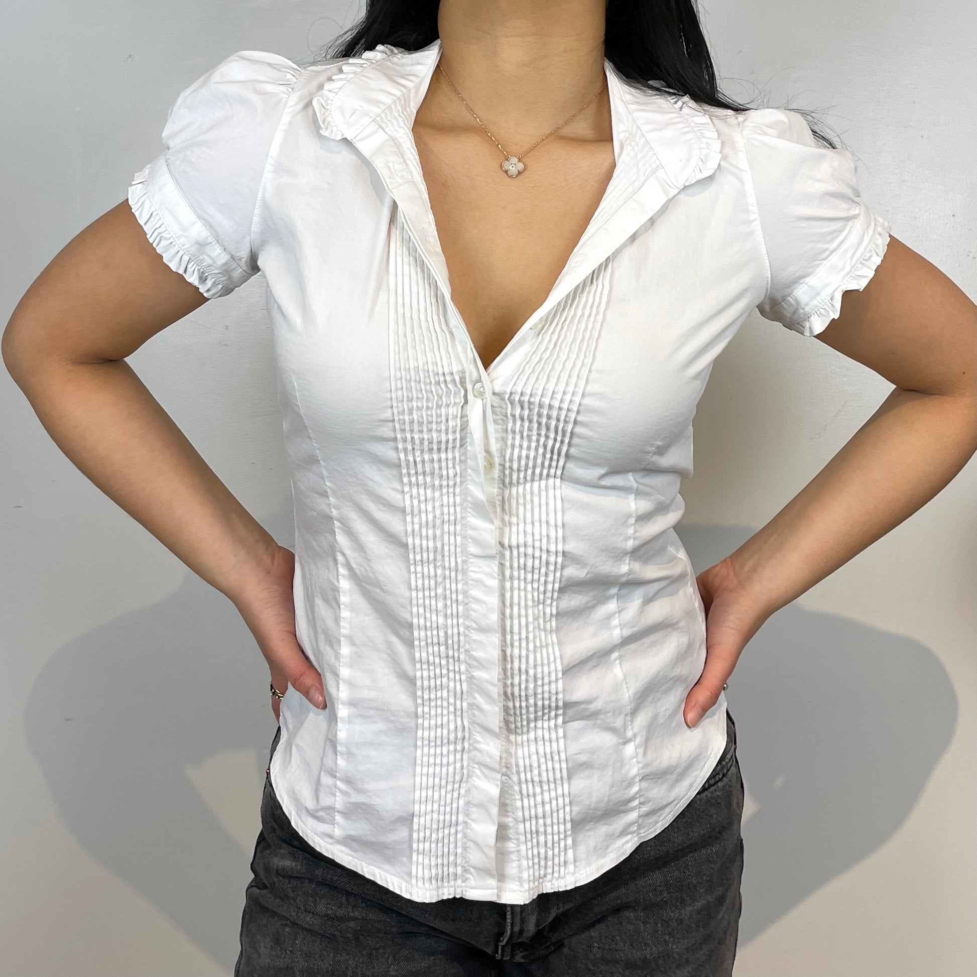 White Puff Sleeved Blouse - Zoehify 