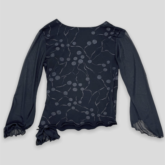 Black Bell Sleeved Wrap Top - Zoehify