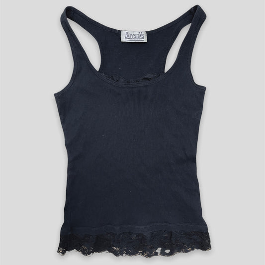 Black Lace Trim Tank - Zoehify