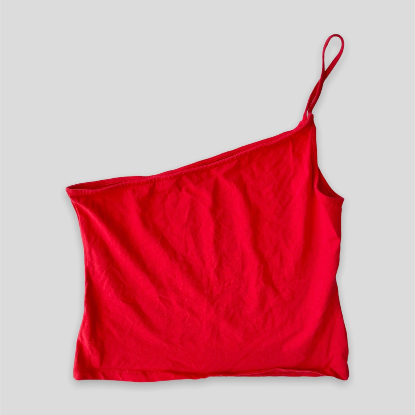 Red One Shoulder Crop Top