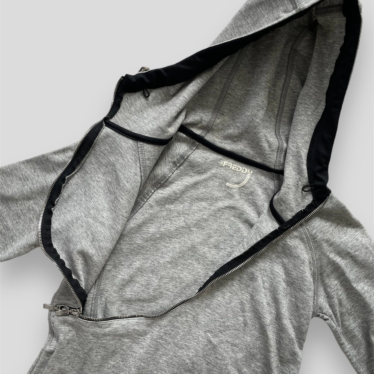 Freddy Curve Grey Asymmetrical Zip Hoodie