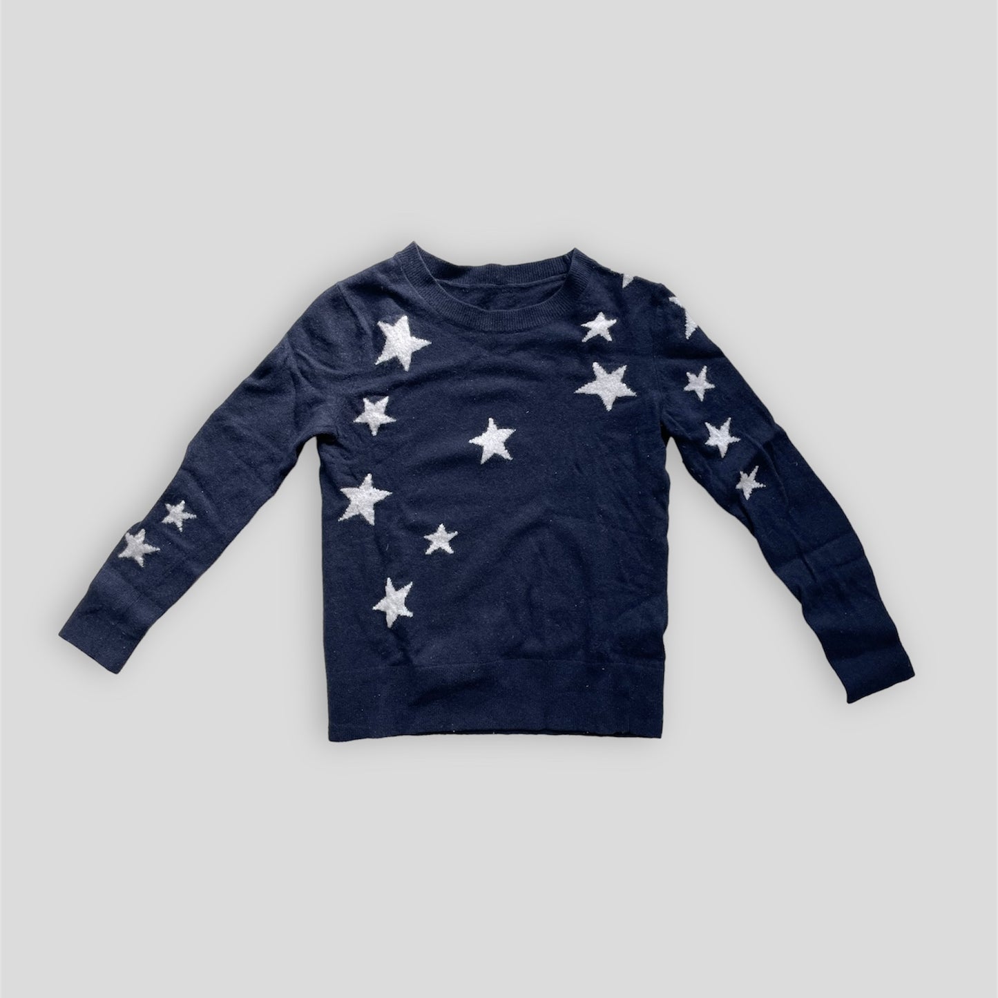 Banana Republic Navy Merino Wool Star Print Crewneck Jumper - X-Small