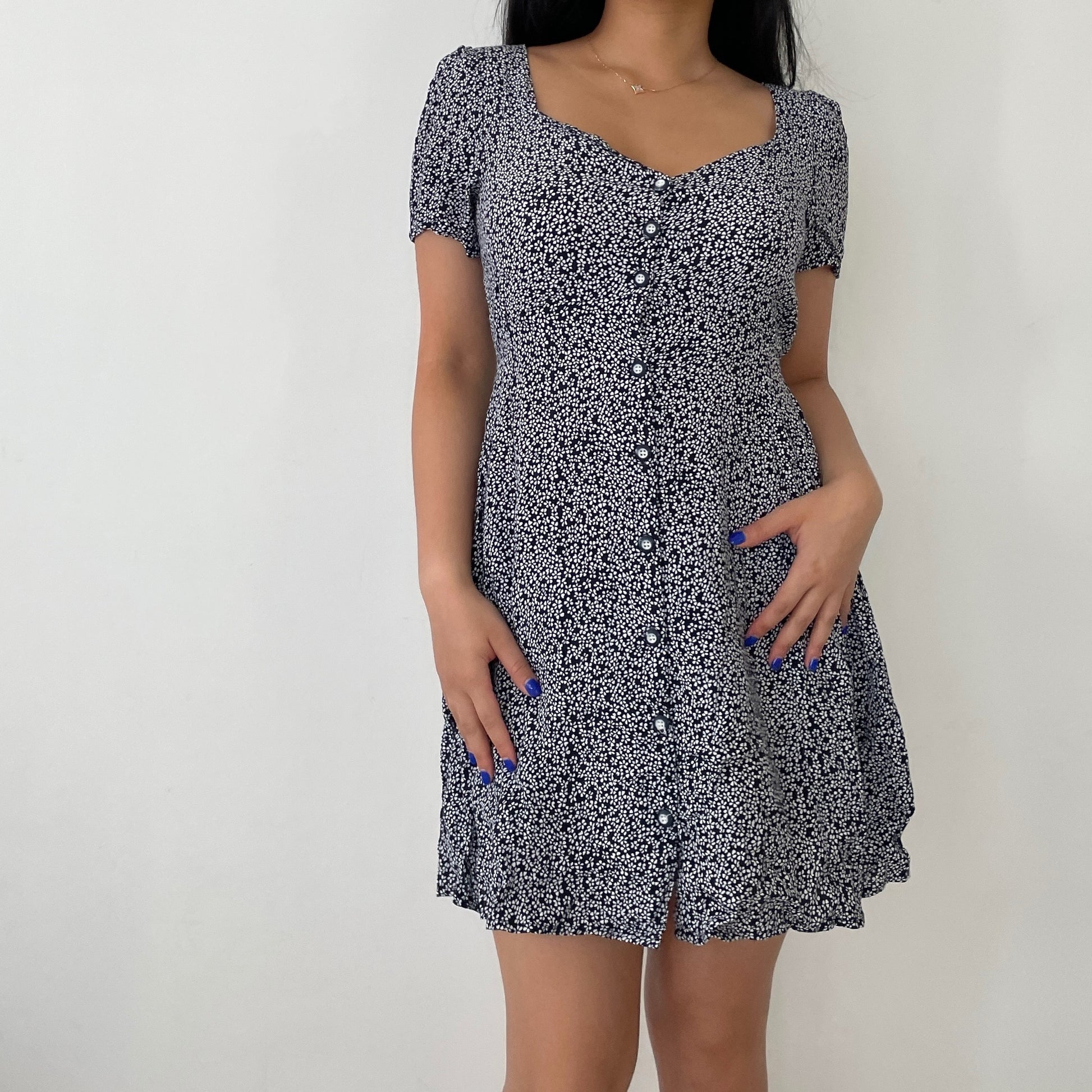 Navy Mango Floral Sundress - Zoehify 