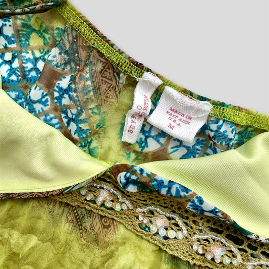 Green Pleated Halter Tie Neck Top - Zoehify