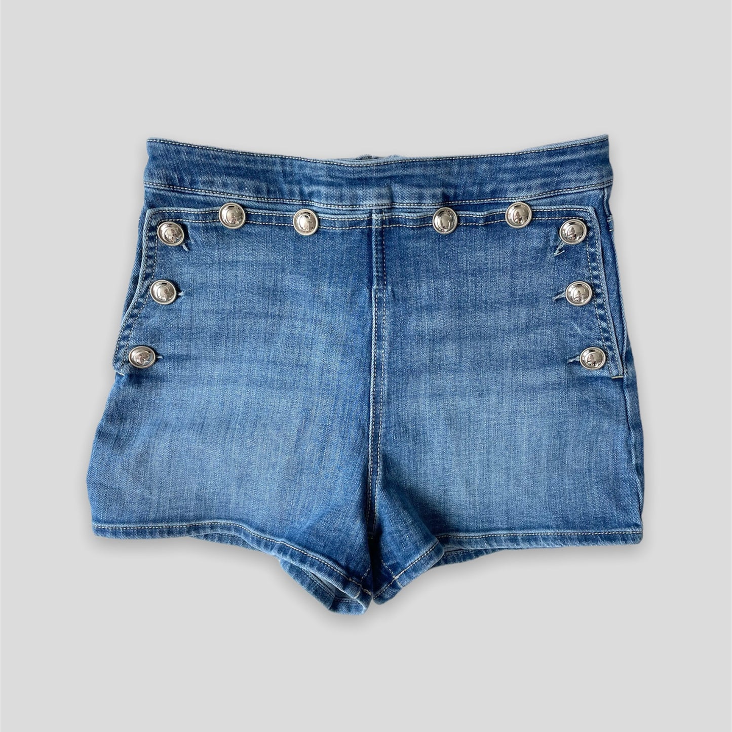 Guess Denim Sailor Hotpant Style Shorts - Small (W27)