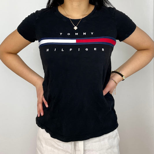 Black Tommy Hilfiger Short Sleeved Tee - Zoehify 